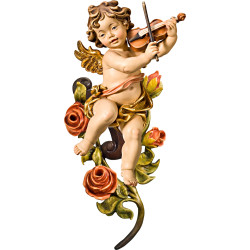 Ángel Bergland con violín con rosas